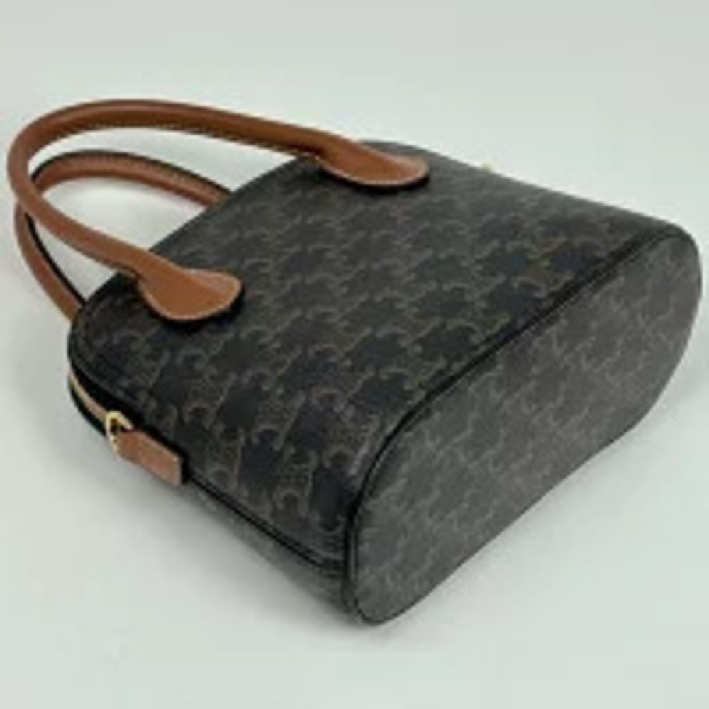 Celine Triomphe Teen Brown Handbag Shoulder Canvas Bag Black Onorin
